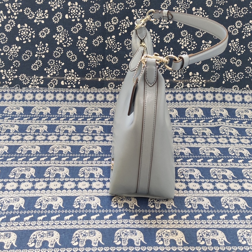 Coach Pale Blue Leather Shoulder Bag - Picture 5 of 12